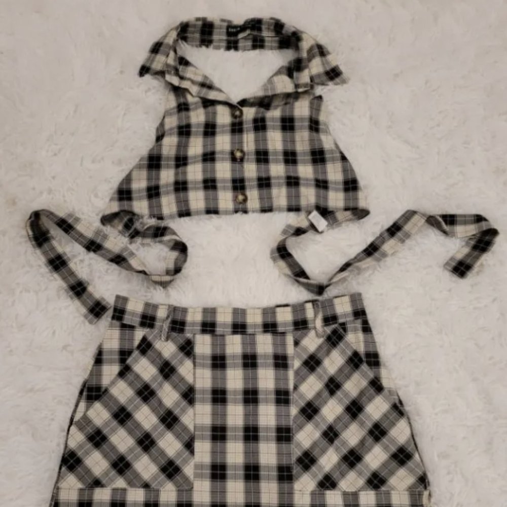 NEW SET croptop + skirt